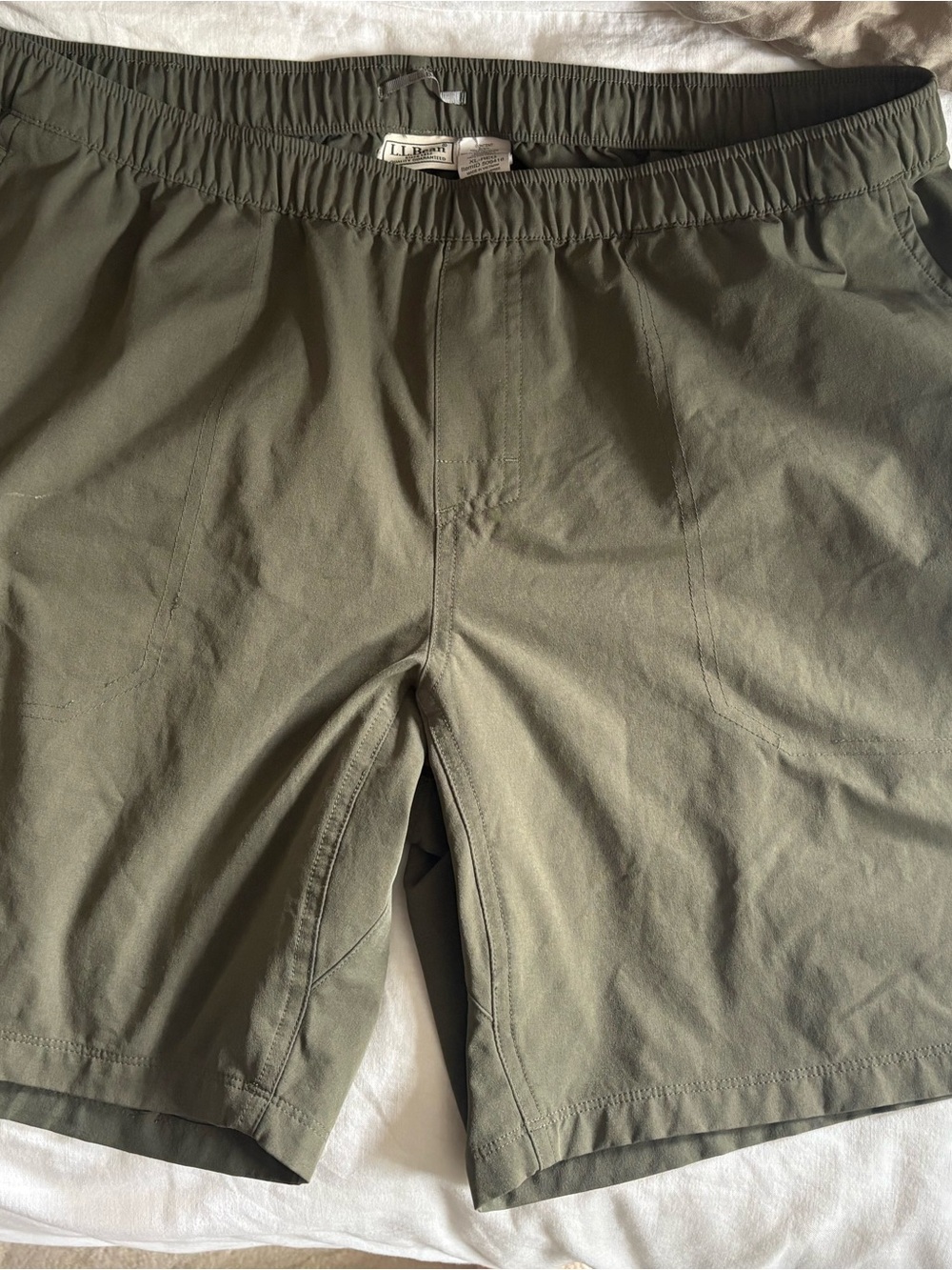 L.L. Bean Men's Olive Stretch Athletic Shorts